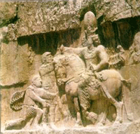 Naghsh-e-Rostam: Sassanian King Shahpur I on horseback